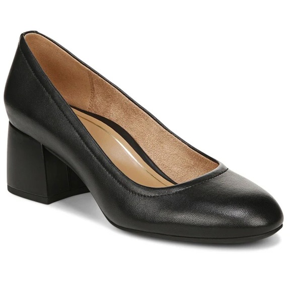 Vionic Shoes - Vionic Carmel Block Heel Pumps Black Leather Women's Shoes 9